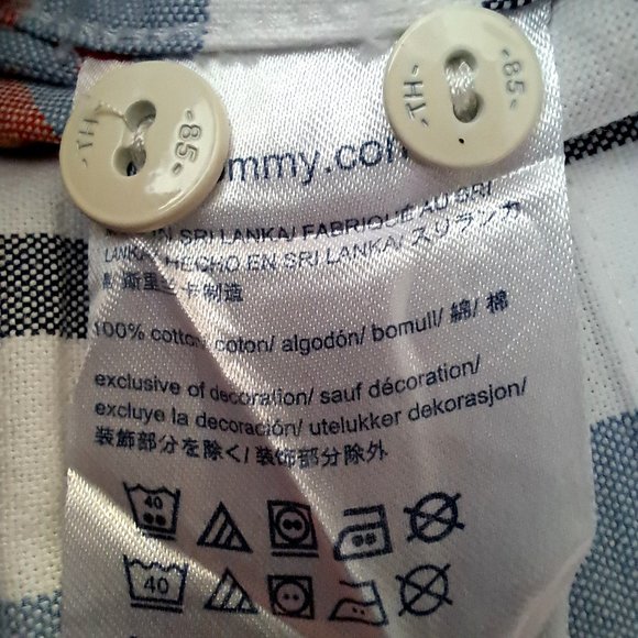 NWOT TOMMY HILFIGER MEN SHIRT Size M striped SHORT SLEEVES COLLAR BUTTON - Picture 11 of 11